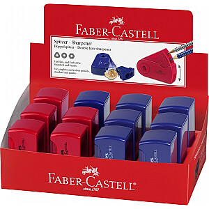 Galąstuvas Faber-Castell SLEEVE, plastikinis, su konteineriu, dvigubas