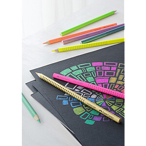 Faber-Castell Grip spalvoti pieštukai, 12 neoninių spalvų