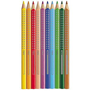 Карандаши акварельные цветные Faber-Castell Grip Jumbo, трехсторонние, 12 цветов,