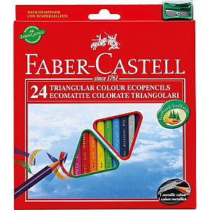Spalvoti pieštukai Faber-Castell Eco, 24 spalvos
