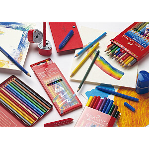 Spalvoti akvareliniai pieštukai Faber-Castell Grip Jumbo, 16 spalvų