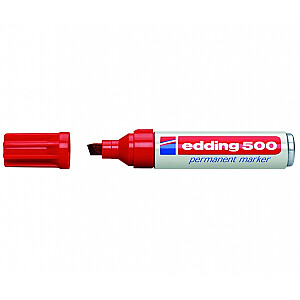 Nuolatinis žymeklis Edding 500, sukryžiuotas galas, 2-7mm, raudonas