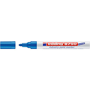 Маркер Edding 8750, круглый наконечник, 2-4мм, с масляными чернилами, для промышленности, синего цвета.