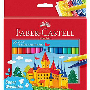 Flomasteriai Faber-Castell Castle kartoninė dėžutė, 36 vnt.
