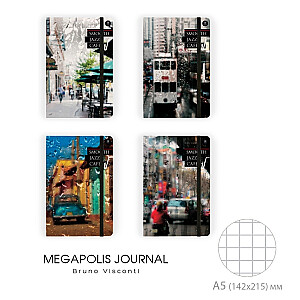 Sąsiuvinis Bruno Visconti Megapolis Journal, Caffe Jazz A5, 100 lapų, liniuotė