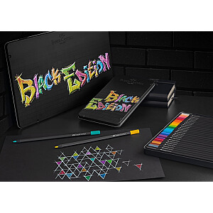 Faber-Castell Black Edition spalvoti pieštukai, 12 pastelinių spalvų, metalinėje dėžutėje