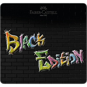 Faber-Castell Black Edition kreidelės, 24 pastelinės spalvos, metalinėje dėžutėje