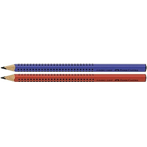 Карандаш Faber-Castell GRIP Jumbo 2001, B, трехгранный, гравировка, корпус синий