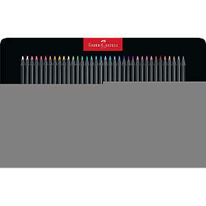 Faber-Castell Black Edition kreidelės, 36 pastelinės spalvos, metalinėje dėžutėje