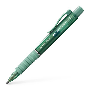 Ручка шариковая автоматическая Faber-Castell PolyBall View, цвет зеленый