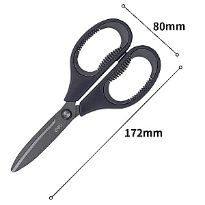 Žirklės DELI 77754 17cm soft touch, pilkos spalvos