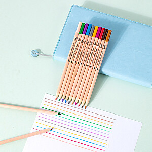 Spalvoti pieštukai DELI 12 spalvų, 3,0 mm apvalūs
