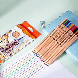 Spalvoti pieštukai DELI 12 spalvų, 3,0 mm apvalūs