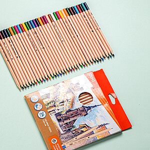 Spalvoti pieštukai DELI 24 spalvų, 3,0mm apvalūs