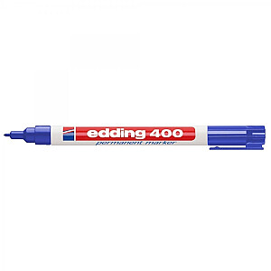 *Перманентный маркер Edding 400, круглый кончик, 1 мм, синий цвет.
