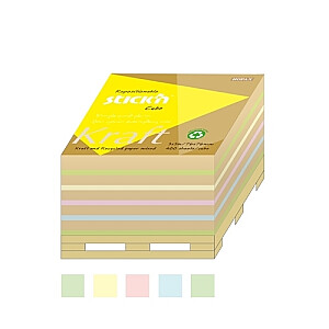 *Lipnieji lakštai StickN 21817Kraft, 76x76mm, 400 lapų, pastelinės spalvos.