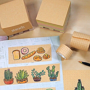 *Lipnieji lakštai StickN 21817Kraft, 76x76mm, 400 lapų, pastelinės spalvos.
