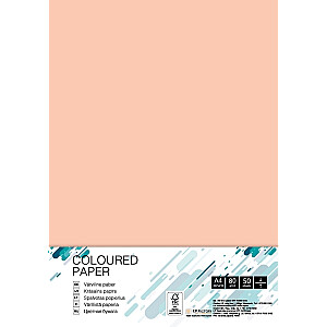 Цветная бумага Колледж, А4, 80г, SA24, лососевый цвет, 50 листов