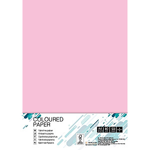Koledžo spalvotas popierius, A4, 80g, OPI74, rožinis flamingas, 50 lapų