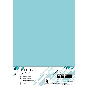Цветная бумага Колледж, А4, 80г, МБ30, средний синий, 50 листов