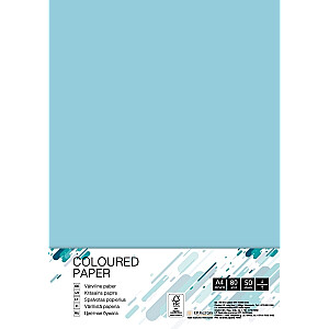 Spalvotas popierius College, A4, 80g, OBL70, ledo mėlynas, 50 lapų
