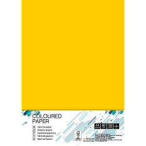 Цветная бумага Колледж, А4, 80г, IG50, цвет горчичный, 50 листов