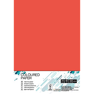 Бумага цветная Колледж, А4, 80г, ZR09, цвет красно-кирпичный, 50 листов