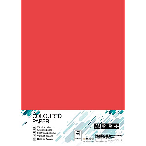 Spalvotas popierius College, A4, 80g, CO44, koralinis raudonas, 50 lapų