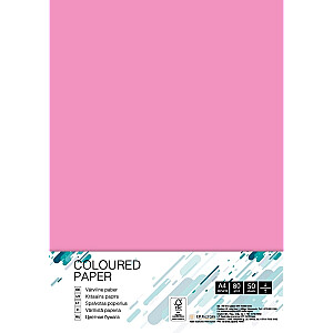 Spalvotas popierius College, A4, 80g, neoninis rožinis, 50 lapų