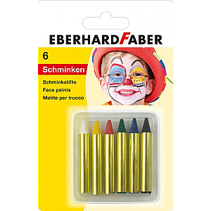 Краски-мелки для лица EberhardFaber, короткие, 6 цветов