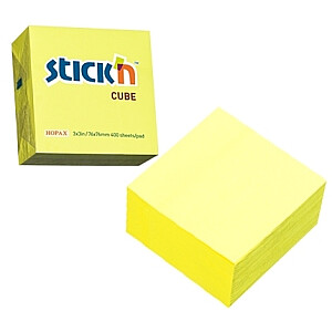 Клейкие листы Stick´N 21010, 76x76мм, 400 листов, цвет желтый