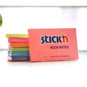 Клейкие листы Stick´N 21170, 76х127мм, 100 листов, неоновый розовый