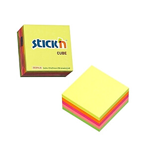 Клейкие листы Stick'N 21203, 51х51мм, 5х50 листов, 5 ярких цветов