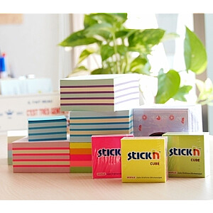 Клейкие листы Stick'N 21203, 51х51мм, 5х50 листов, 5 ярких цветов