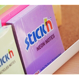 Lipni lakštai Stick'N 21332, 76x76mm, 12 blokelių po 100 lapų, įvairios neoninės spalvos.