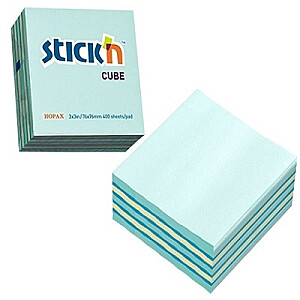 Lipni lakštai Stick´N 21337, 76x76mm, 400 lapų, 2 mėlynos spalvos