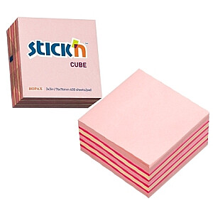 Lipni lakštai Stick´N 21337, 76x76mm, 400 lapų, rožiniai atspalviai