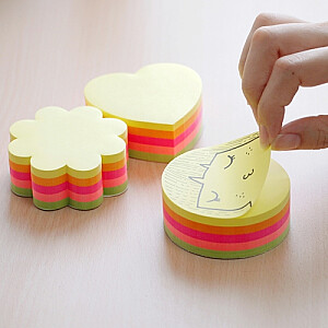 Клейкие листы StickN 21356, 64х67мм, сердце, неоновые цвета, 250 листов