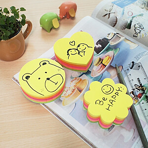 Клейкие листы StickN 21356, 64х67мм, сердце, неоновые цвета, 250 листов