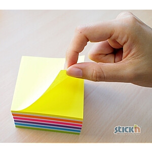 Lipni lakštai StickN 21538, 76x76mm, 400l neoniniai mėlyni atspalviai