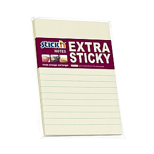 Клейкие листы Stick´N Extra Sticky 21668, 150x101мм, 90 листов, желтые, в линейку