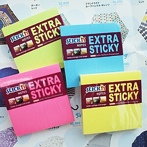 *Stick´N Extra Sticky 21677, 76x127mm, 90 lapų, neoninės mėlynos spalvos.