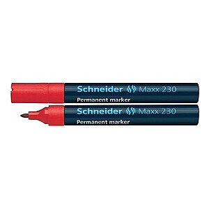 Перманентный маркер Schneider 230, 1-3мм, круглый кончик, красный цвет.
