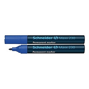 Перманентный маркер Schneider 230, 1-3мм, круглый кончик, синий цвет.
