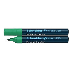 Nuolatinis žymeklis Schneider 230, 1-3mm, apvalus galiukas, žalias