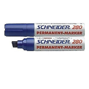 Перманентный маркер Schneider 280, скрещенный кончик, 4 - 12 мм, синий цвет.
