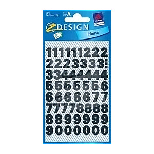 Наклейки Z-DESIGN, водонепроницаемые, мини-цифры, 0-9, черные