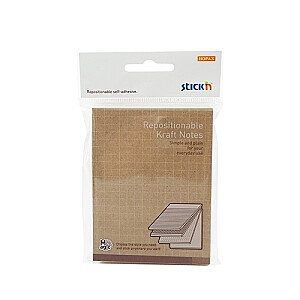 *Клейкие листы StickN Kraft Magic Pads, 102х76мм, 80 листов х 4 цвета