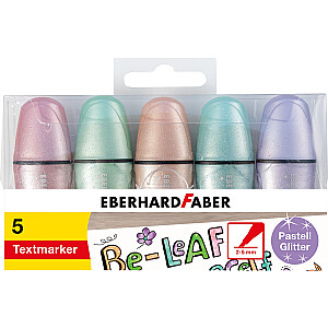 Маркеры для текста EberhardFaber, мини, глянцевые, пастель, 5 цветов