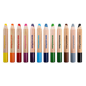 Spalvoti pieštukai EberhardFaber, MiniMaxi be-be, 12 spalvų